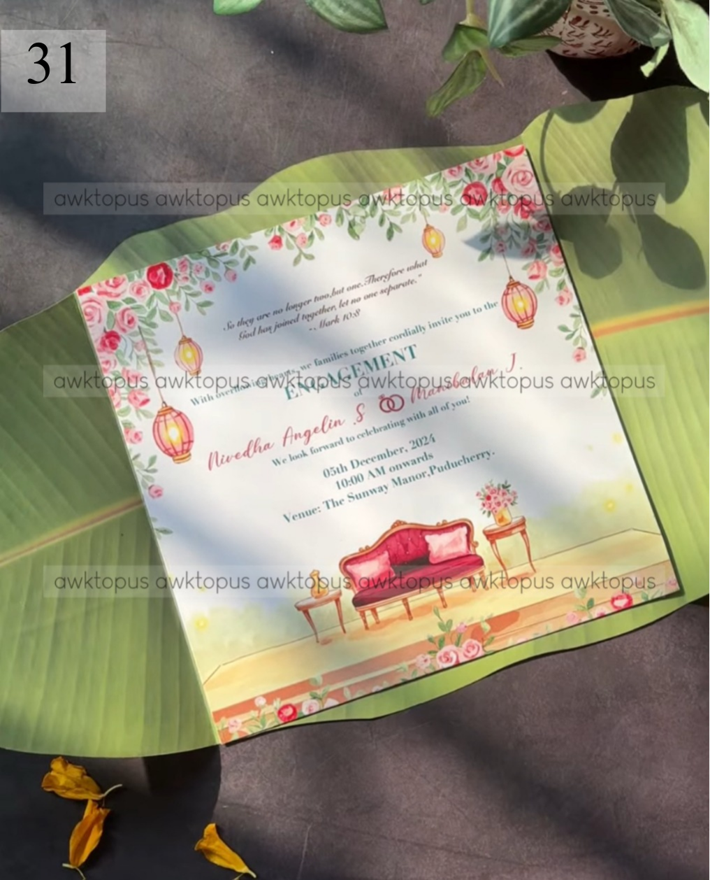 Banana Leaf Invite